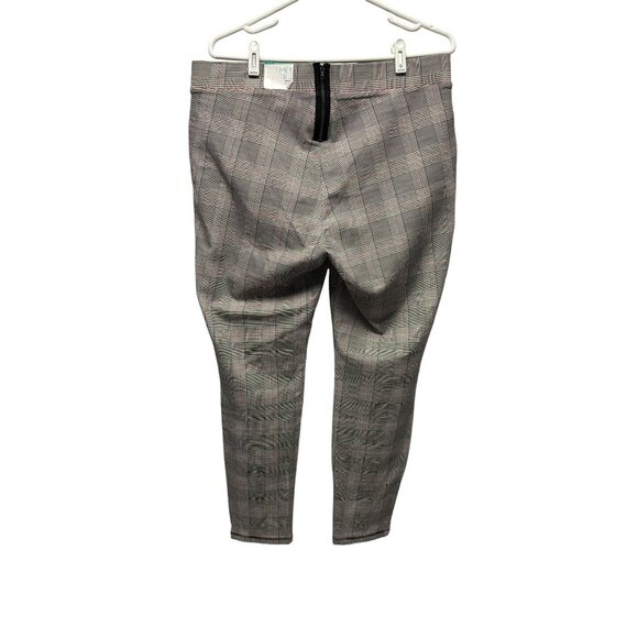 Time And Tru Womens Skinny Pants Size XL 16-18 Mid Rise Stretch Glen Plaid NEW - Picture 2 of 7